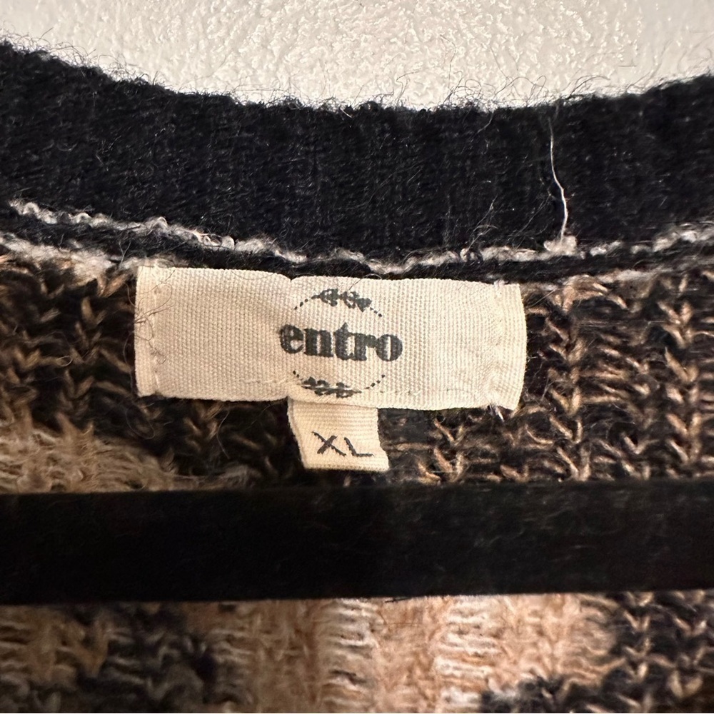 Entro Oversized Leopard Cheetah Balloon Sleeve Sweater Size XL - Picture 3 of 5